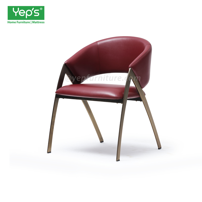 Modern Dining Chair with Artificial Leather and Metal Legs.jpg