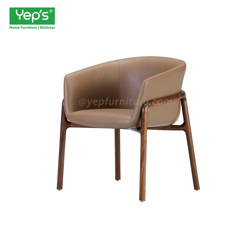 Leather Dining Chair with Armrests and Walnut Wood Legs.jpg